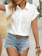 New Women's Cardigan Lapel Cotton Embroidered Shirt