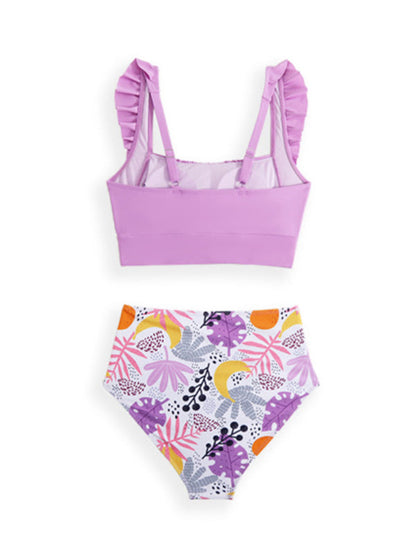 Modern swimsuit ruffled three-piece bikini