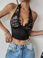 Hot Girl Party Sexy Slim Lace Holiday Halter Vest