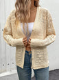 Hollow Knit Cardigan - Lightweight Short Sleeve Sweater