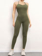Women's Camo Athletic Jumpsuit - Cross Strap & High Waist Design