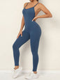 Women's Camo Athletic Jumpsuit - Cross Strap & High Waist Design