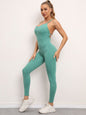 Women's Camo Athletic Jumpsuit - Cross Strap & High Waist Design
