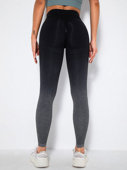 Women's Seamless Gradient High Waist Quick-Dry Hip Lift Fitness Leggings