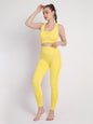 Women's Seamless Athletic Set - Dotted Sports Bra & High-Waist Leggings