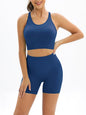 Women's Seamless Cotton Athletic Set - High-Waist Shorts & Tank Top