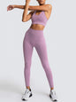 Women's Beautiful Back High Waist Peach Hip Seamless Knitted Vest & Pants Set