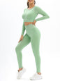 Women's Seamless Athletic Set - Long Sleeve Top & Leggings