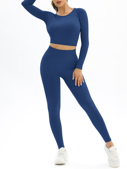 Women's Seamless Athletic Set - Long Sleeve Top & Leggings