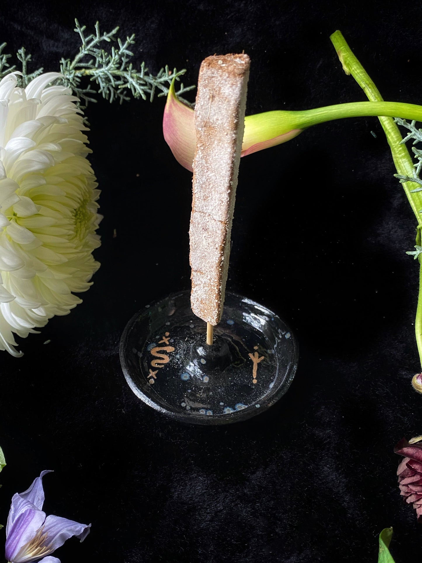 Snake & Runic Ceramic Incense Dishes
