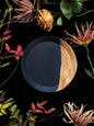 Matte Black w/ Wood Texture (Circular) Plates and Dinnerware