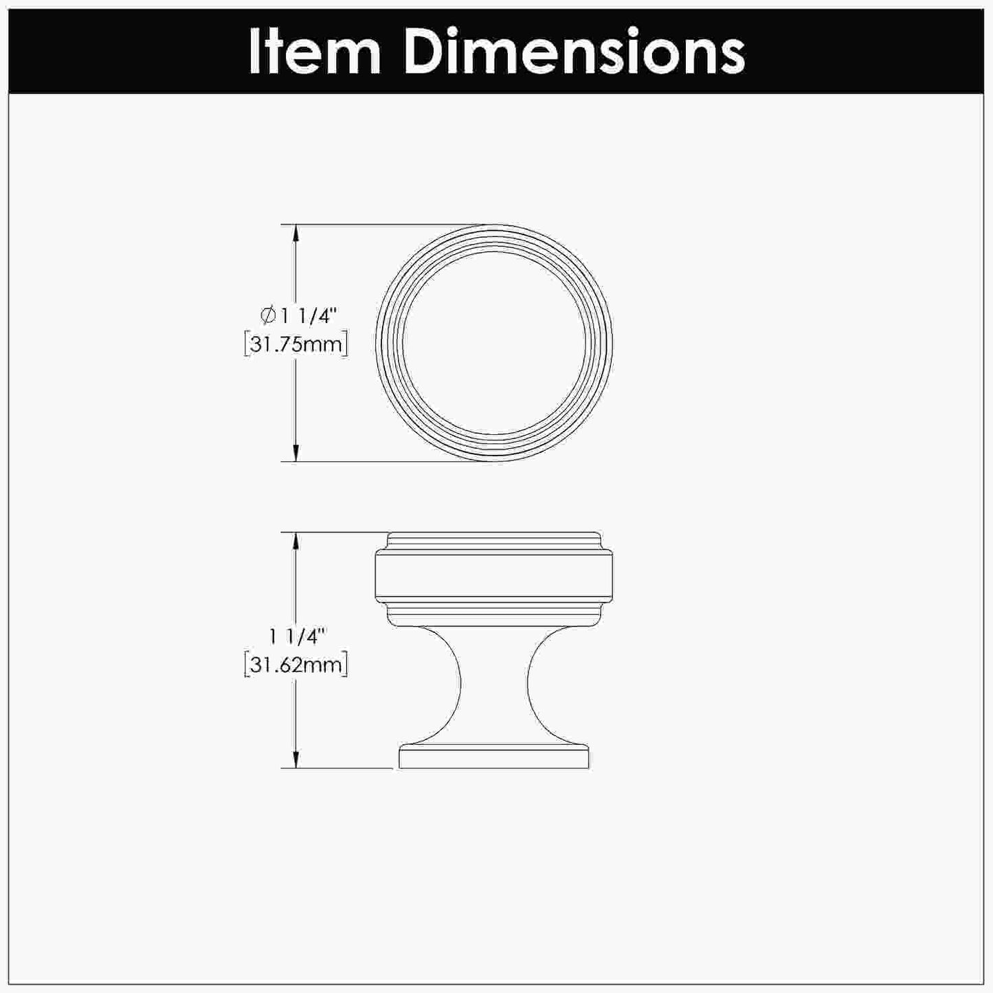 1-1/4 Inch Diameter Reserve Round Knob