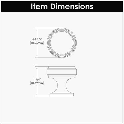 1-1/4 Inch Diameter Reserve Round Knob