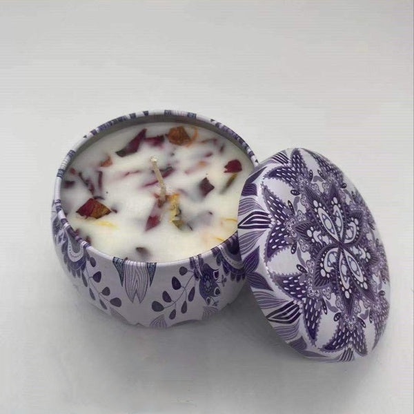 Natural Soy Wax Aromatherapy Candles With Dried Flowers