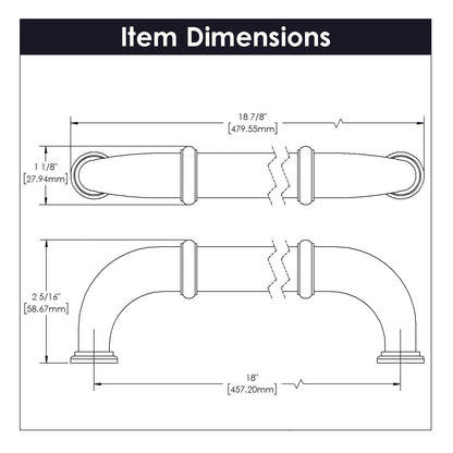 18 Inch Center to Center Cottage Appliance Pull