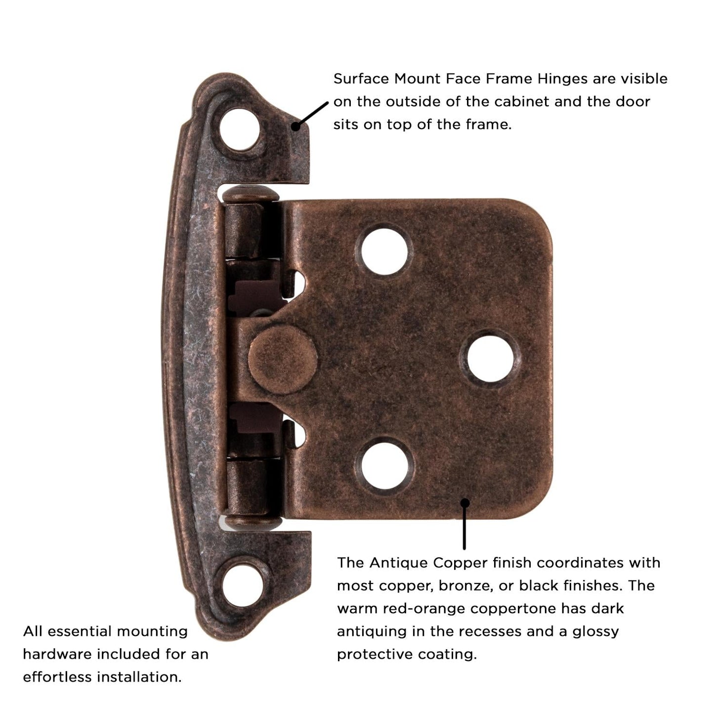 Surface Self-Closing Hinge