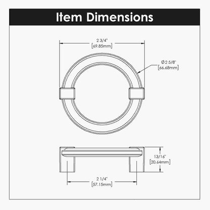 2-1/4 Inch Center to Center Bijou Odette Ring Pull