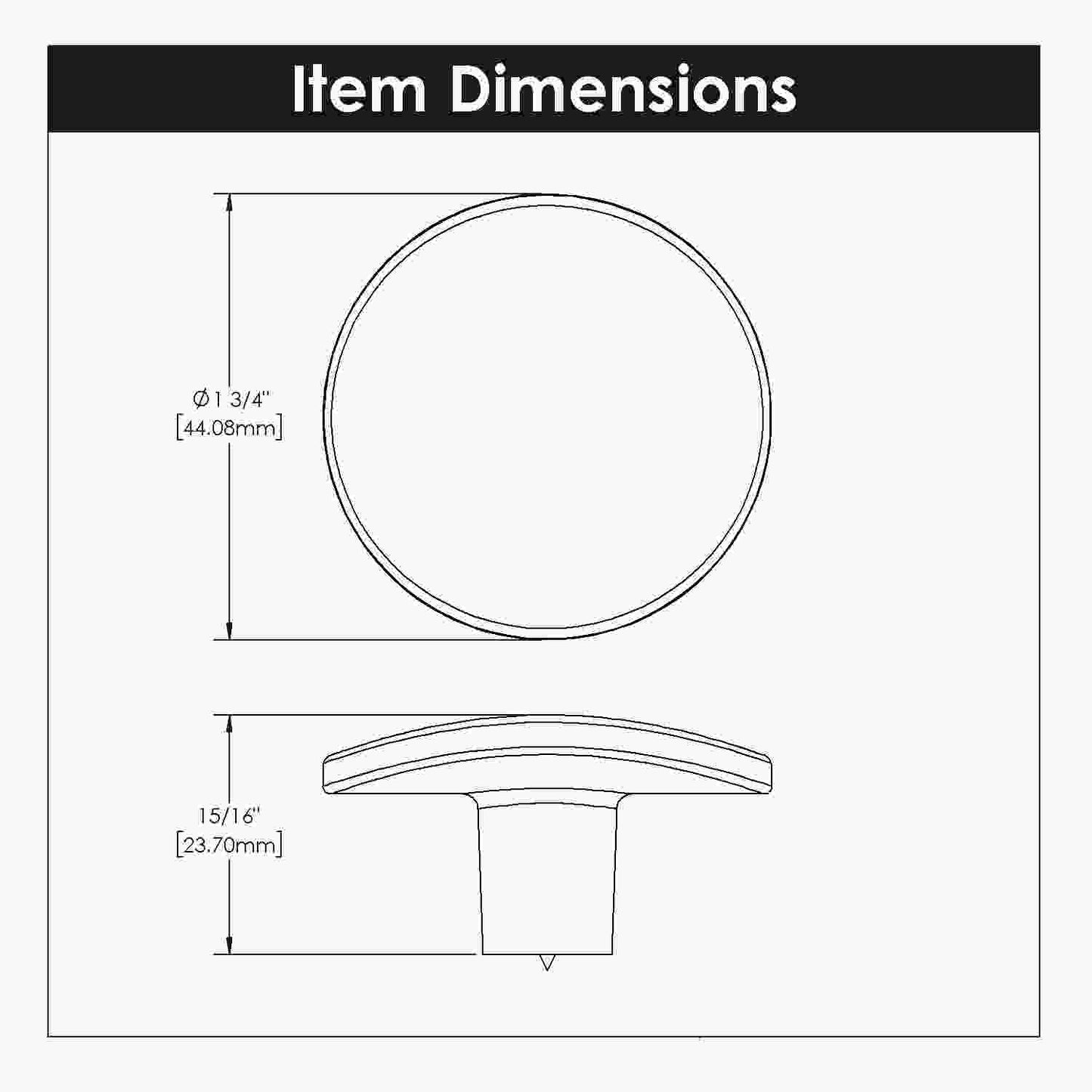 1-3/4 Inch Diameter Vale Round Knob