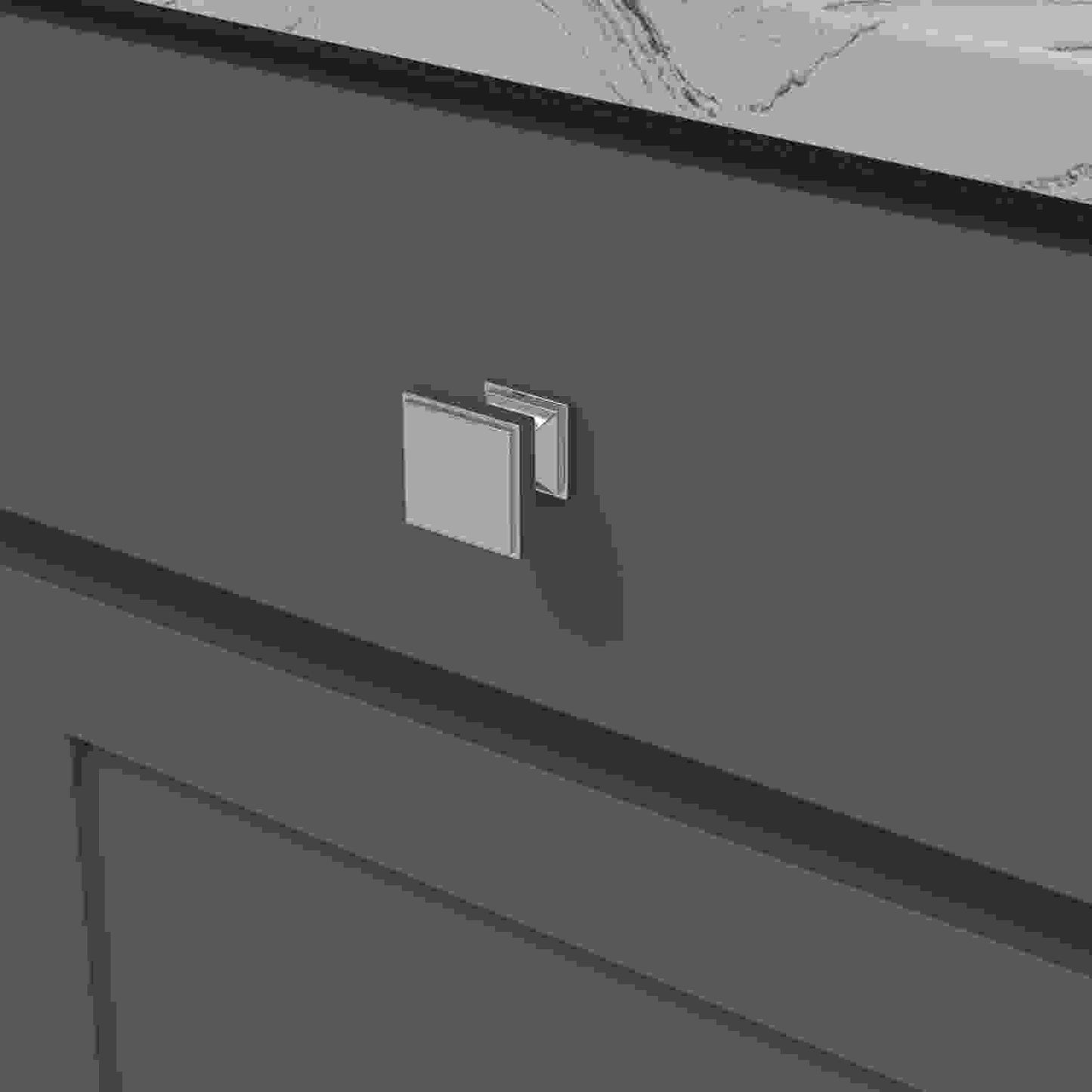 1-3/8 Inch Square Brownstone Square Knob