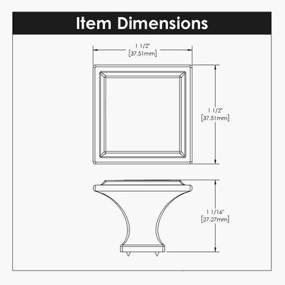 1-1/2 Inch Square Studio II Square Knob