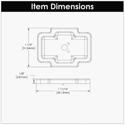 1-3/4 Inch x 1-1/4 Inch Coventry Knob Backplate