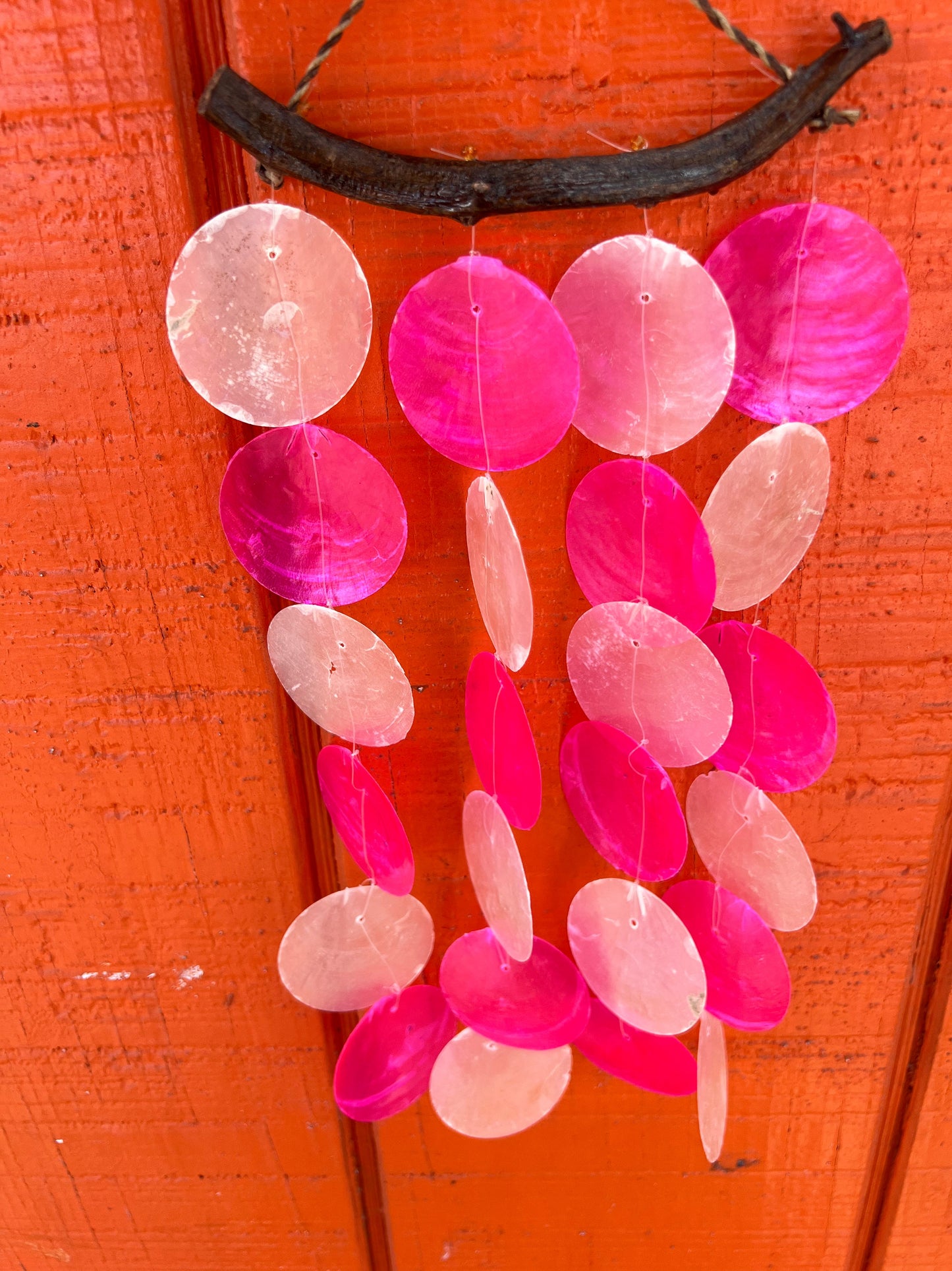 Multicolored Capiz Shell Drop- Blue, Pink or Rainbow