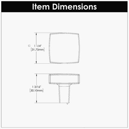 1-1/4 Inch Square Coventry Square Knob