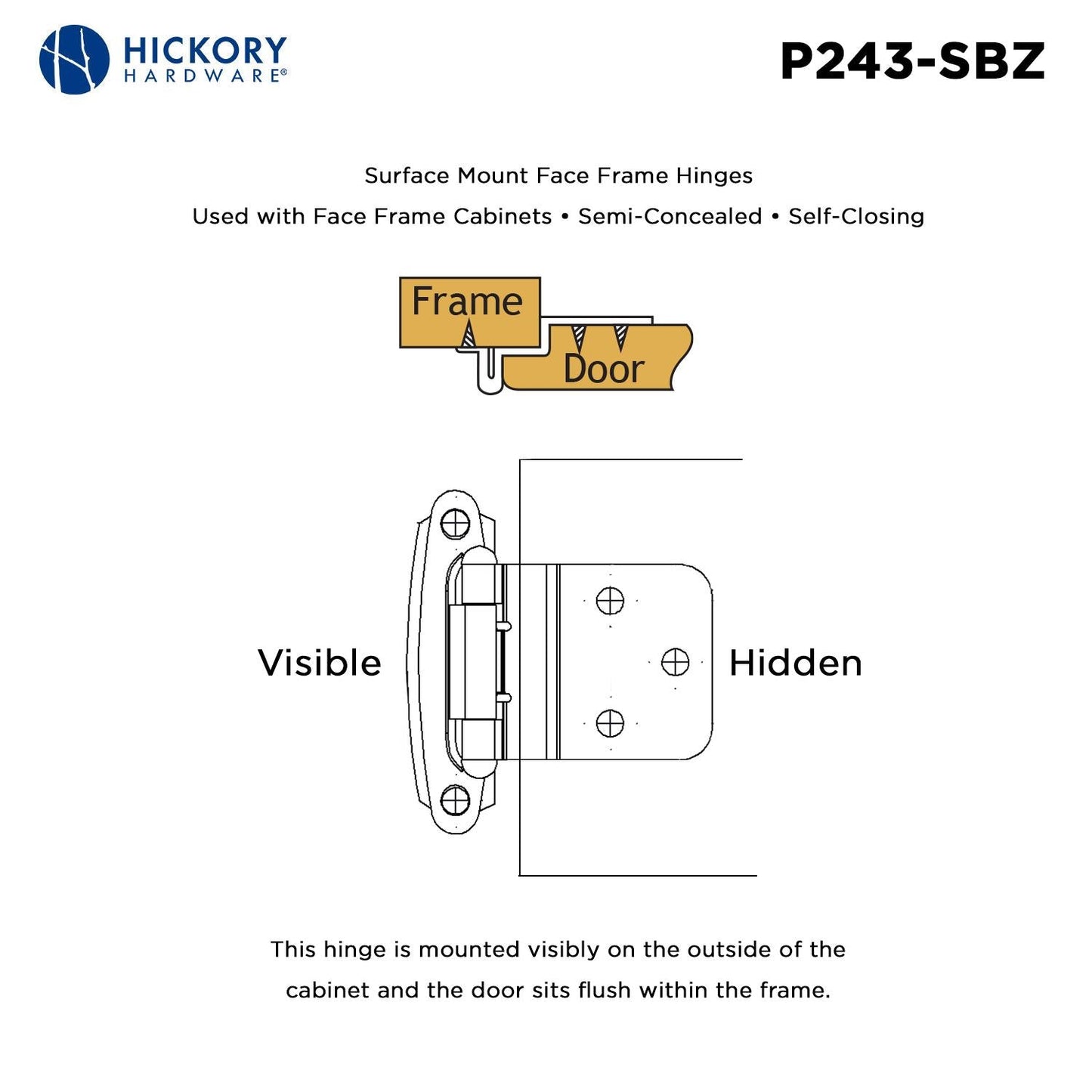 Surface Self-Closing Hinge