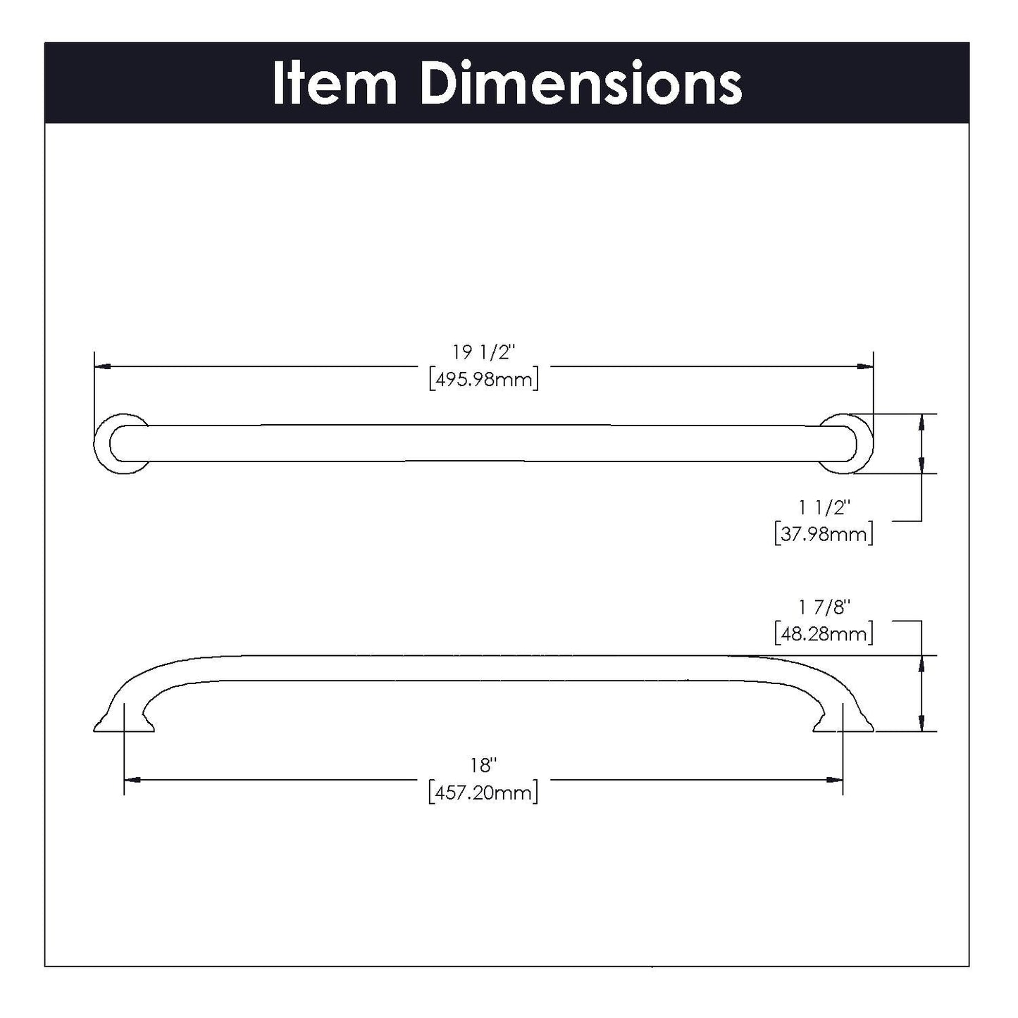 18 Inch Center to Center Zephyr Appliance Pull