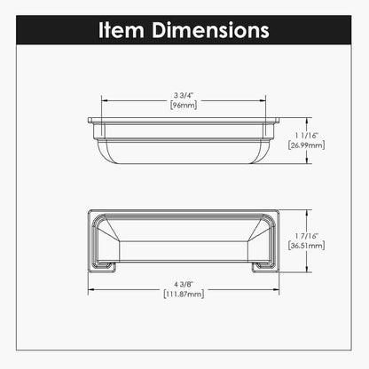 3-3/4 Inch (96mm) Center to Center Brighton Cup Pull