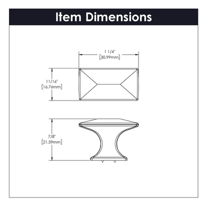 1-1/4 Inch x 11/16 InchBungalow Knob