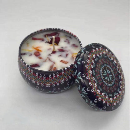 Natural Soy Wax Aromatherapy Candles With Dried Flowers