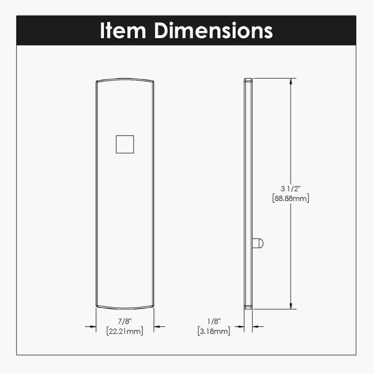 3-1/2 Inch x 7/8 Inch Bijou Astoria Backplate