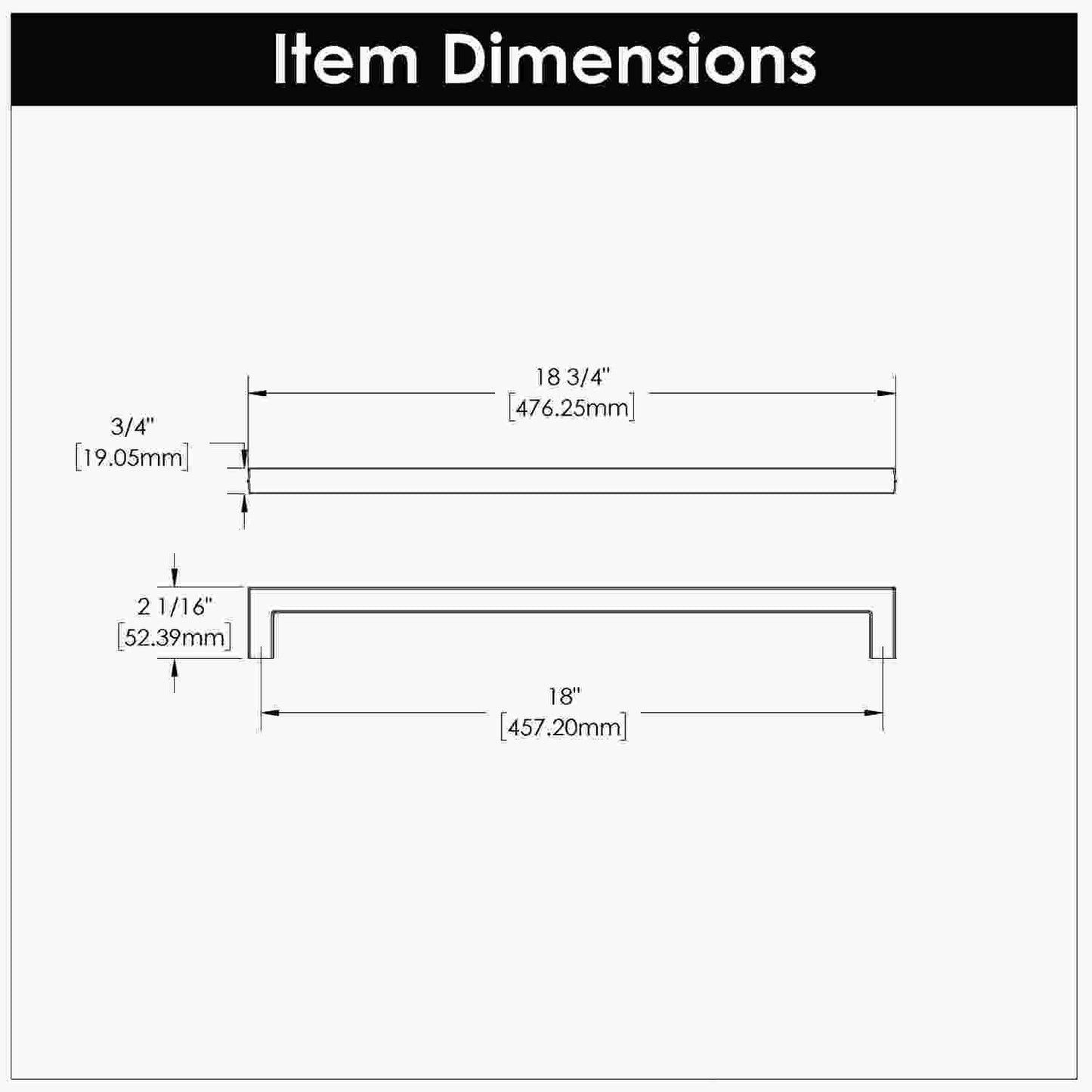 18 Inch Center to Center Coventry Appliance Pull