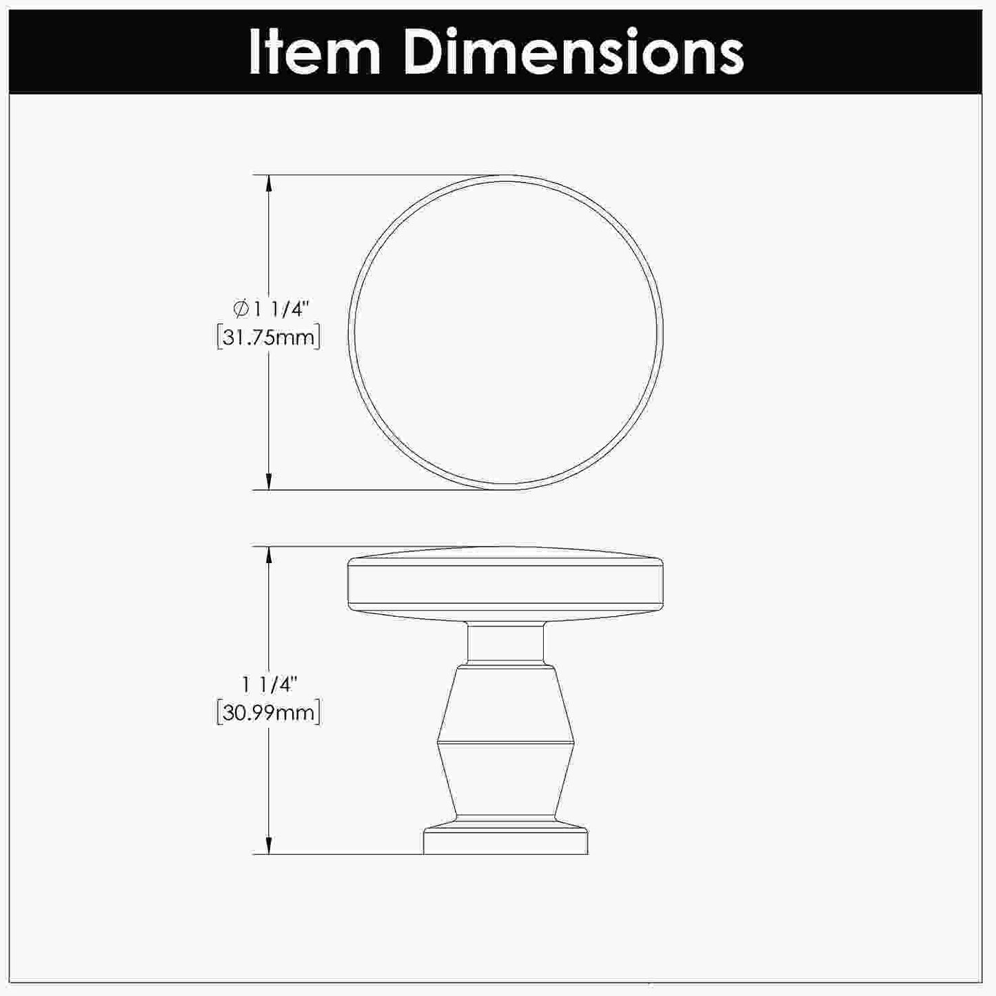 1-1/4 Inch Diameter Anders Round Knob