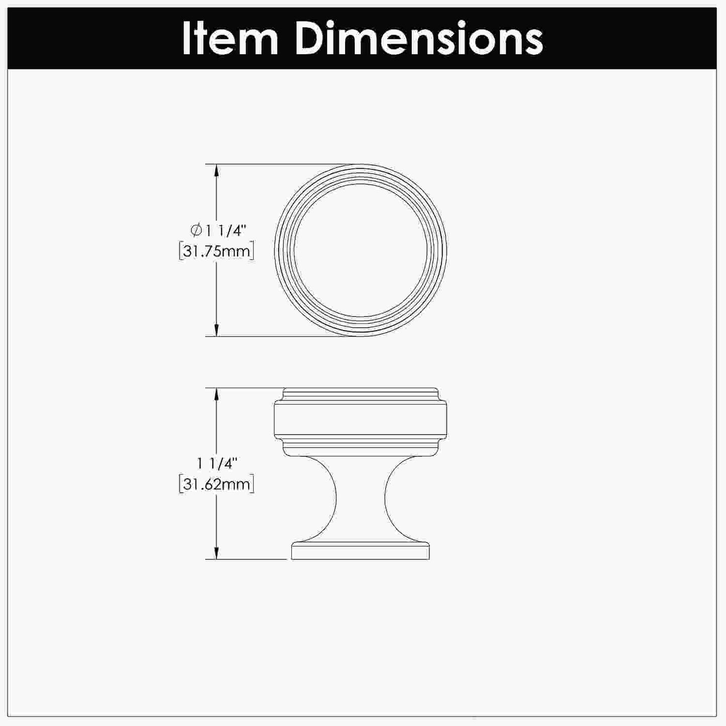 1-1/4 Inch Diameter Reserve Round Knob