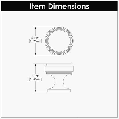 1-1/4 Inch Diameter Reserve Round Knob