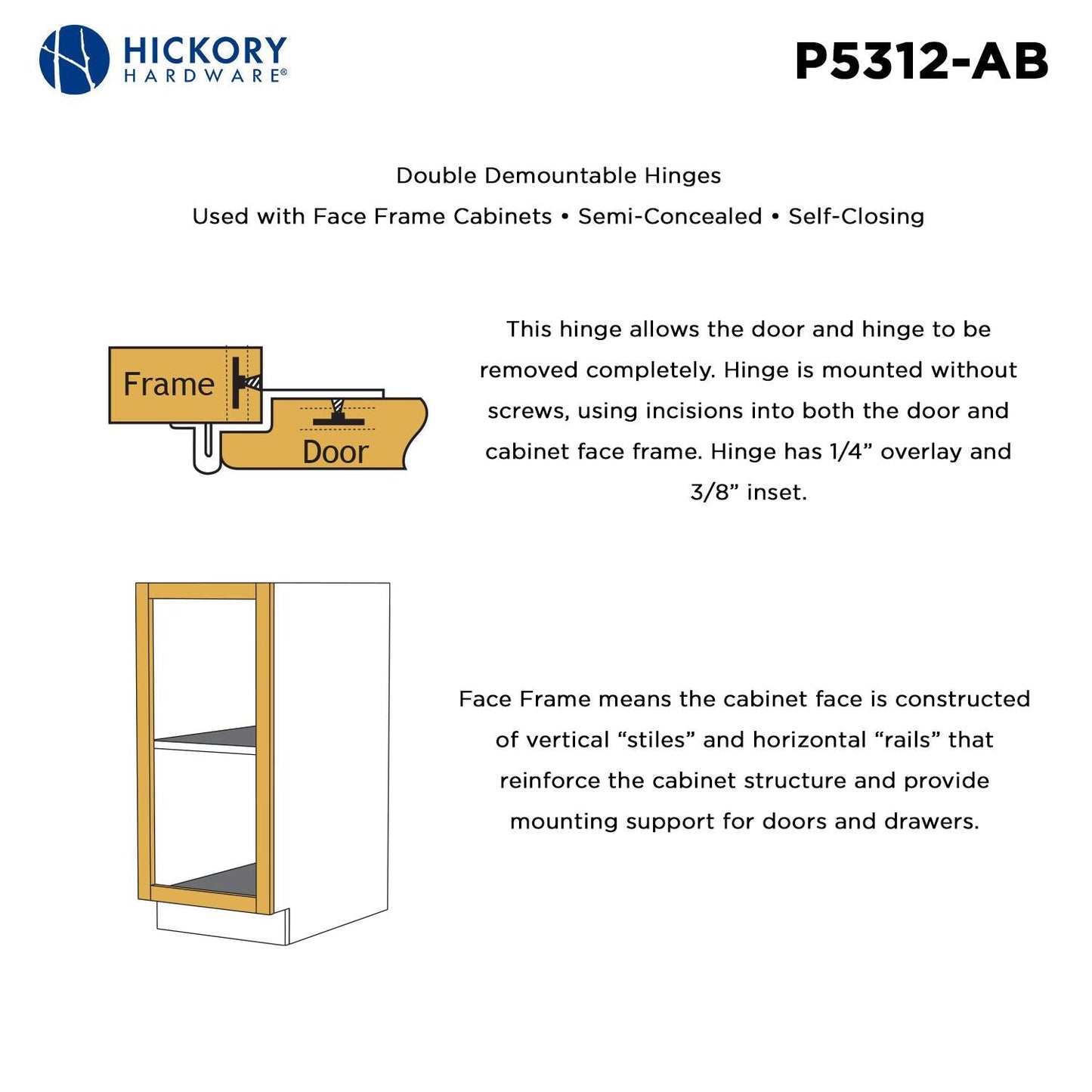 Double Demountable Hinge