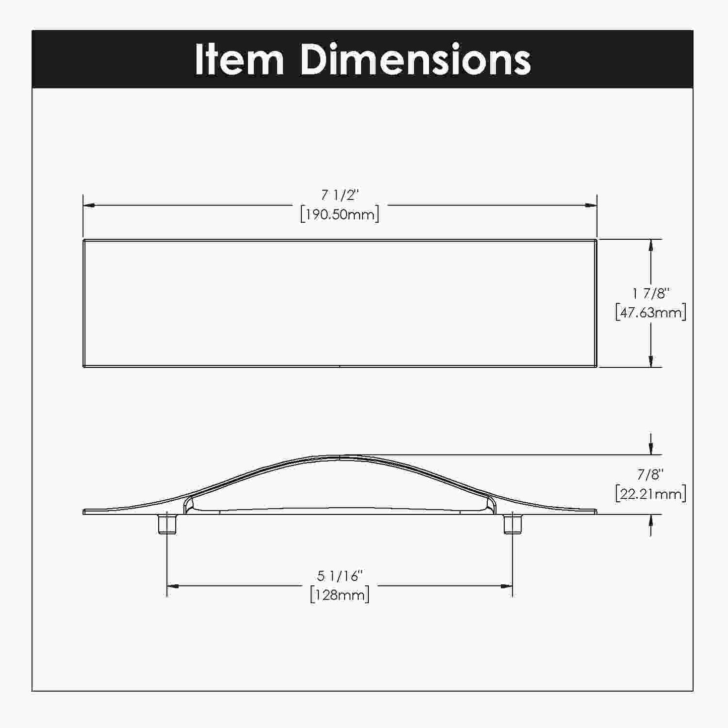 5-1/16 Inch (128mm) Center to Center Emerge Cup Pull