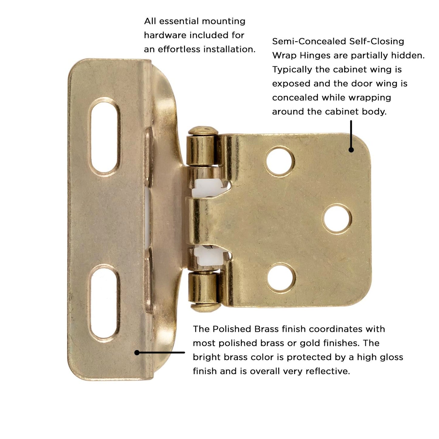 Self-Closing Semi-Concealed Hinge