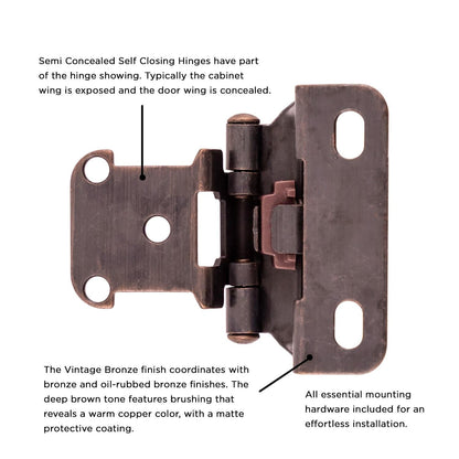 Self-Closing Semi-Concealed Hinge