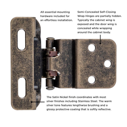 Self-Closing Semi-Concealed Hinge