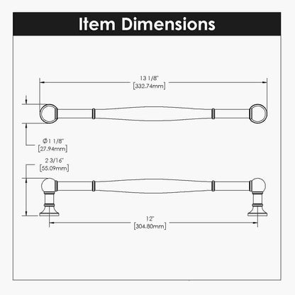 12 Inch Center to Center Fuller Appliance Pull