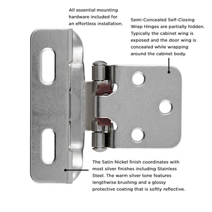 Self-Closing Semi-Concealed Hinge