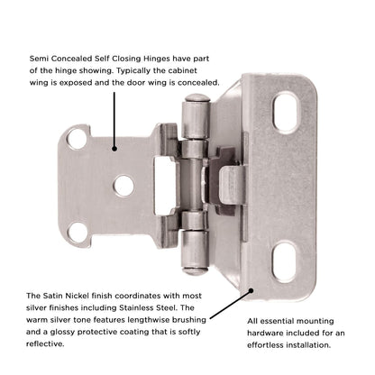 Self-Closing Semi-Concealed Hinge