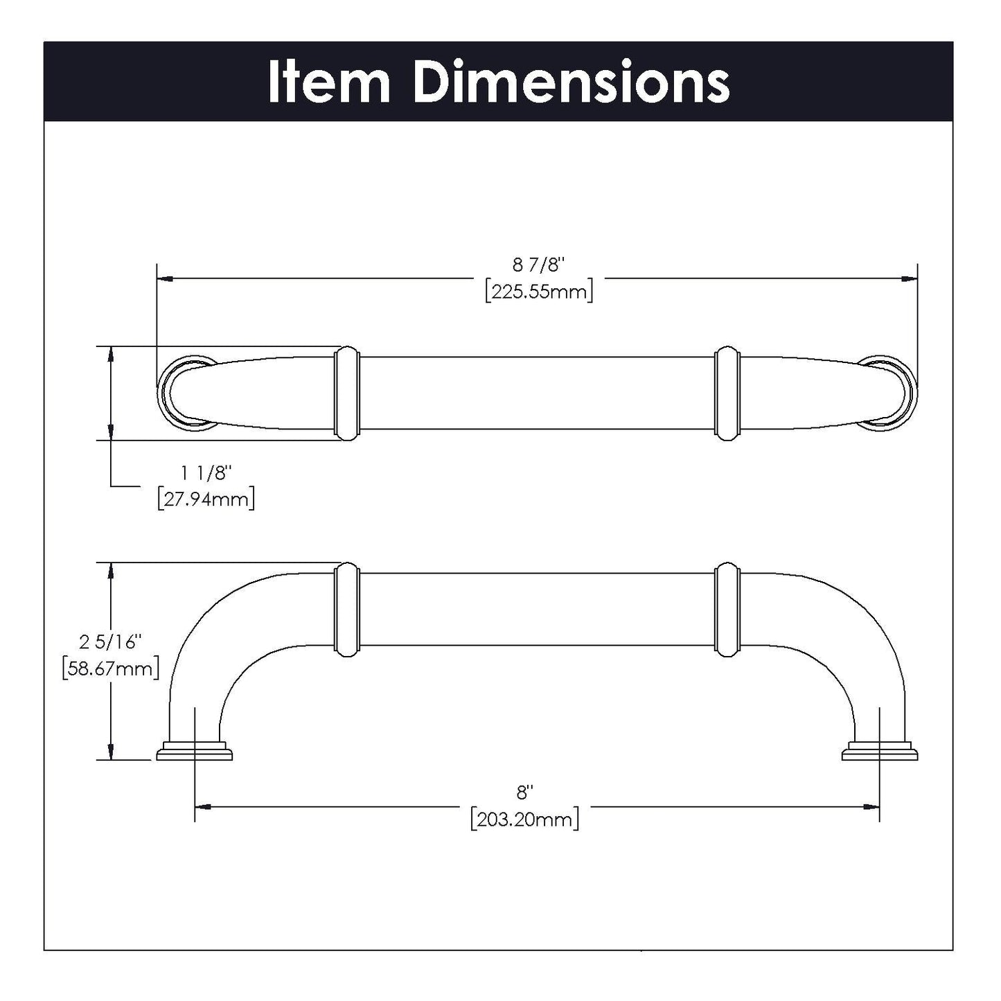 8 Inch Center to Center Cottage Appliance Pull