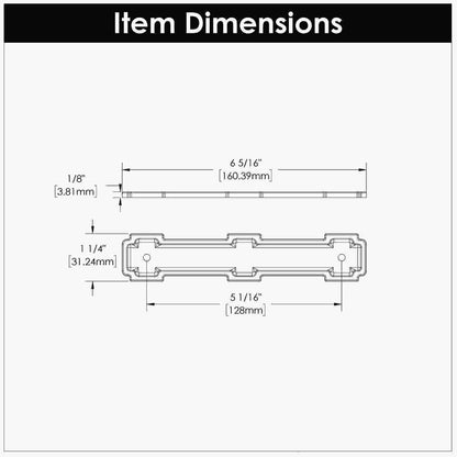 5-1/16 Inch (128mm) Center to Center Coventry Pull Backplate