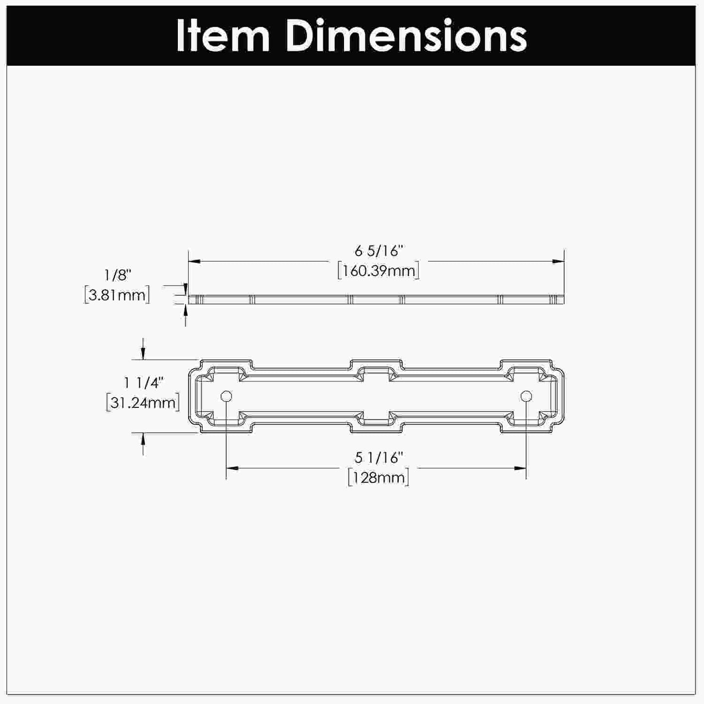 5-1/16 Inch (128mm) Center to Center Coventry Pull Backplate
