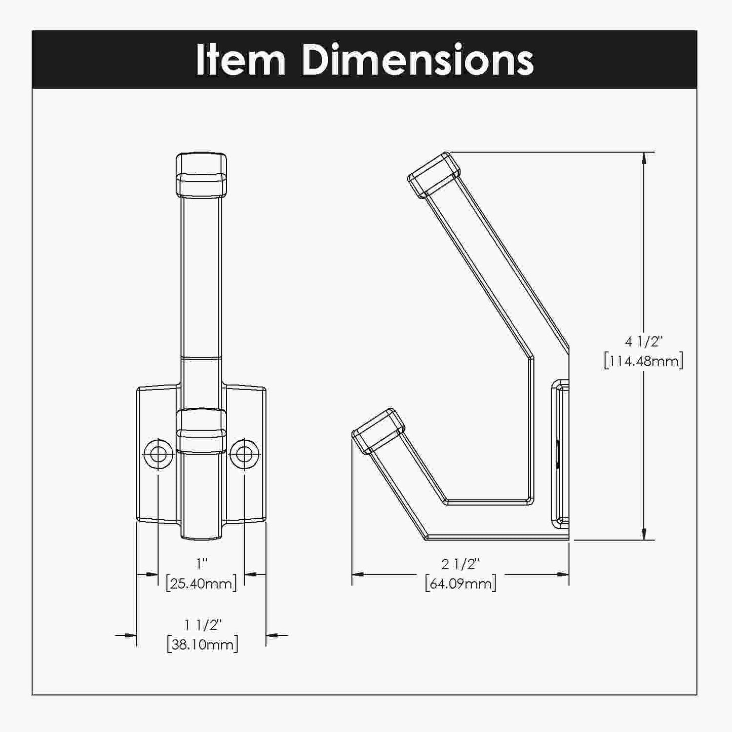 1 Inch Center to Center Coventry Hook