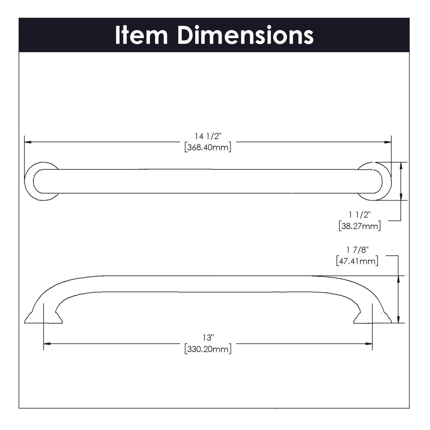 13 Inch Center to Center Zephyr Appliance Pull